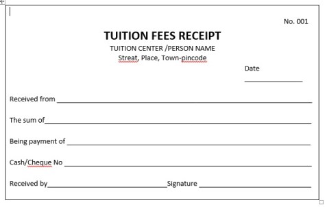 TUITION FEE RECEIPT SAMPLE | COMPUTER STATION