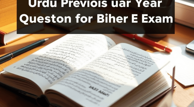 Urdu Previous Year Question for Bihar Inter Exam